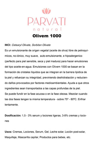 Olivem1000 1 Kilo Emulsionante O/wi