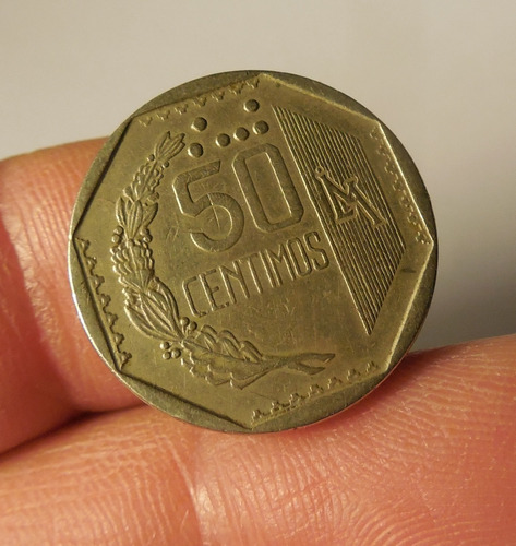 Moneda 50 Centimos, Perú, 1993.