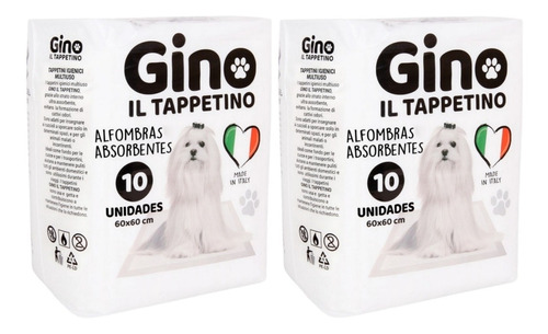 2 Pack Gino Ii Tappetino 20 Pads Tapetes Higiénicos Perrros