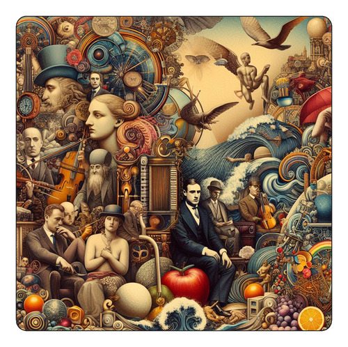 Mousepad Epoca Estilo Collage Surrealista Antiguo