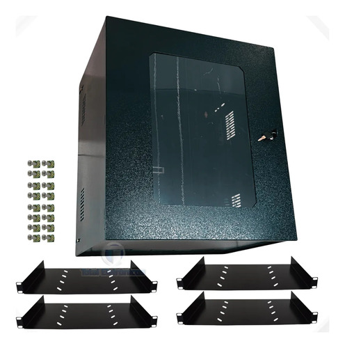 Rack Organizador 12u Telecom Cftv Alarme 4 Bandejas Parede