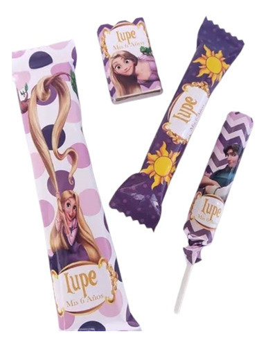 Candy Bar Golosinas Personalizadas Rapunzel Para 10 Niños