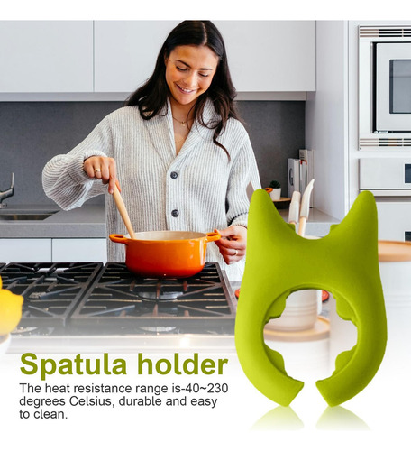 Spoon Rest On Pot, 2 Unidades, Reposacucharas De Silicona Y