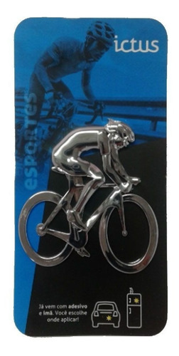 Logo Ictus Ciclista Cromado Para Colar Em Carro Ou Objetos