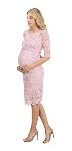Hello MIZ Women's Baby Shower Floral Lace Maternity Dress 