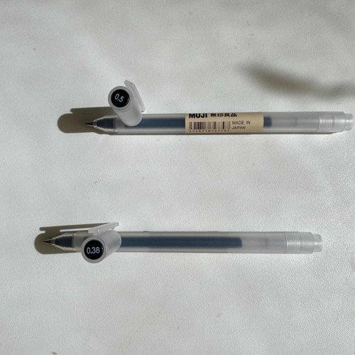 Muji Japon Gel Negro 0,50 O 0.38 Mm Precio X Unidad