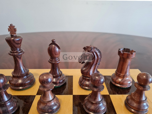Ajedrez Piezas Madera Profesional Staunton Troya Rose