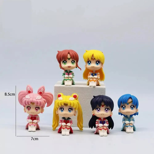 2025 7-8cm Sailor Moon Figura Sentada Modelo Juguete