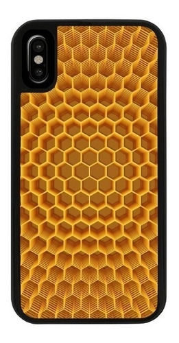 Funda Uso Rudo Tpu Para iPhone Panal Abejas Amarillo Miel