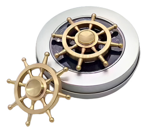 2 Paquete De 8 Puntos Pirata Timón Fidget Latón Mano Spinner