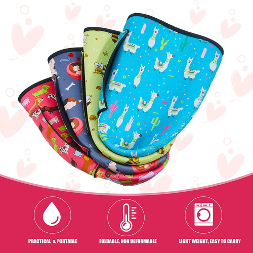 4 Piezas De Fundas Reutilizables Café Helado De Neopre...