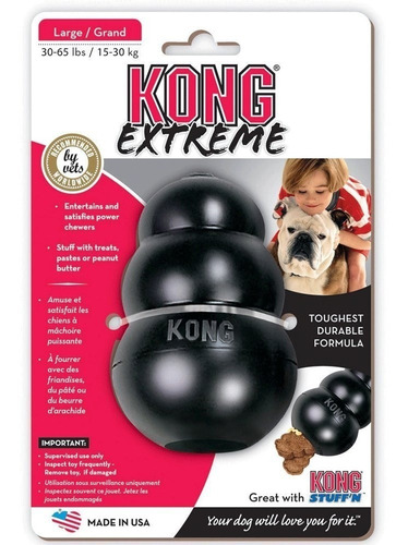 Imagen 2 de 6 de Juguete Perros Kong Extreme Talla L Large Negro Grande