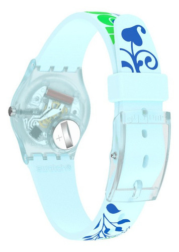 Reloj Swatch #greentouche Ln157 Color de la correa Azul Color del bisel Transparente Color del fondo Transparente