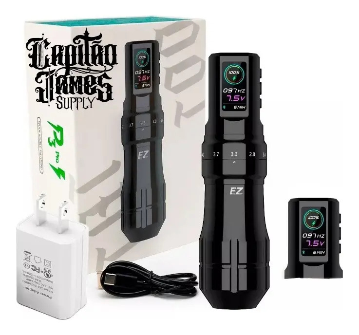 Máquina De Tatuagem Pen Ez P3 Pro Cor Preta