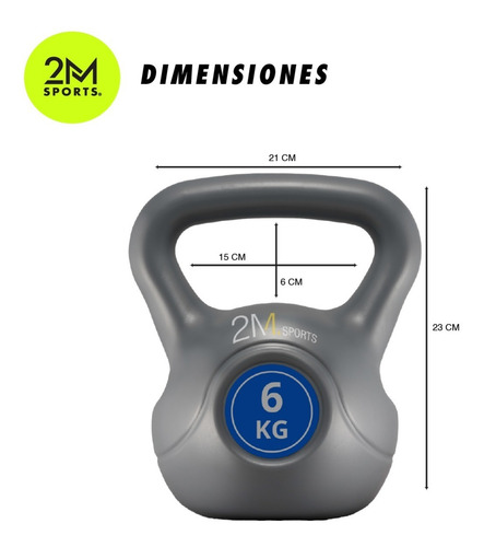 Imagen 2 de 7 de Pesa Rusa Kettlebell 6 Kg Importada Fitness Entrenamiento