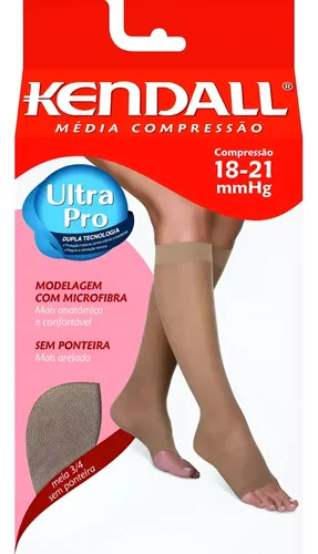 Meia Média Compressão Kendall 3/4 Sem Ponteira 15-20mmhg Pro