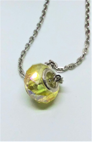 Cadena Dije De Cristal Dona (donought) Light Topaz Ab