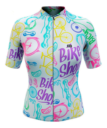 Camisa Ciclismo Feminina Marcio May Funny Colored Bicycles