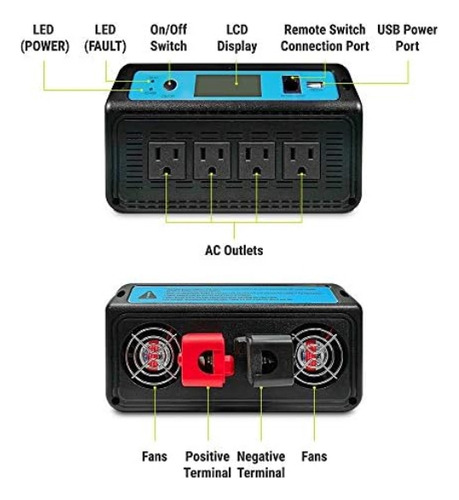 Newpowa 2000w Inversor De Corriente Dc 12v A 110v Ac Convert