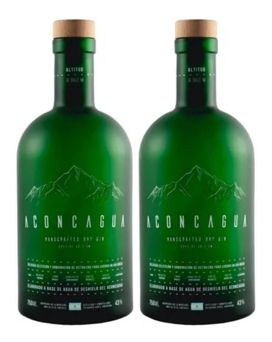 Gin Aconcagua Verde Lima & Lemon Grass 750 Ml X 2 Unidades