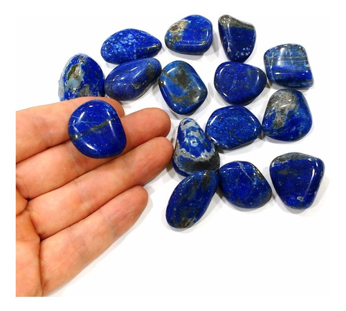 Imagem 2 de 3 de Lápis Lázuli Unid. 2,5cm Pedra Gema Natural Polida Qualidade