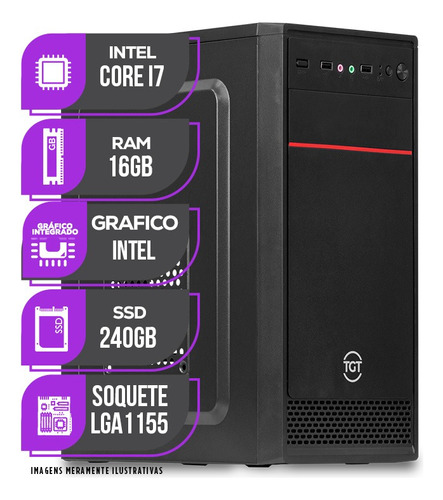 Pc Cpu Mancer, Intel Core I7, 16gb De Ram, Ssd 240gb