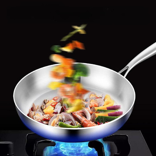 Sartén De Acero Inoxidable Para Cocina Moderna 28cm