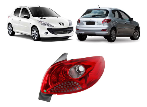 Faro Trasero Peugeot 207 Para 3 Y 5 Puertas Retro Rojo Dere