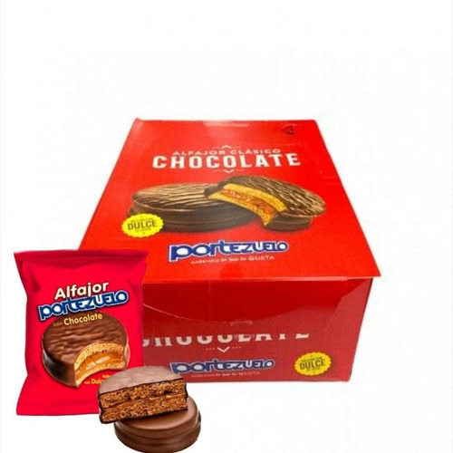 Imagen 2 de 4 de Caja X 18 Alfajores Portezuelo Chocolate Clasico
