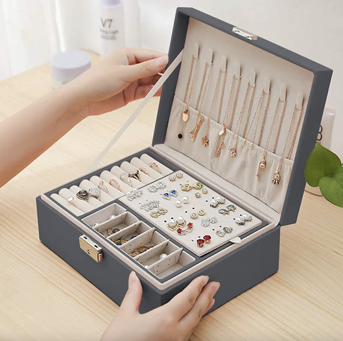 Joyero Alhajero Organizador De Joyas Anillos Aros Accesorio