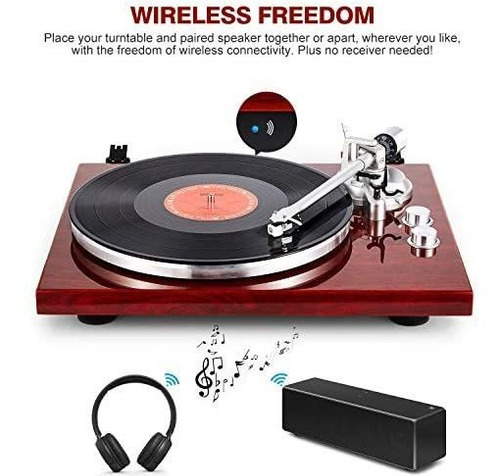 Tocadiscos 1byone Ajustable Con Conexión Inalámbrica -rojo