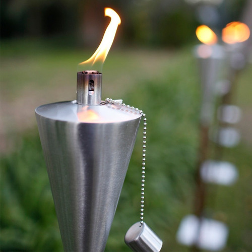 Imagen 4 de 10 de Antorcha Acero Inoxidable 1.65 P/ Citronella Exterior Deco