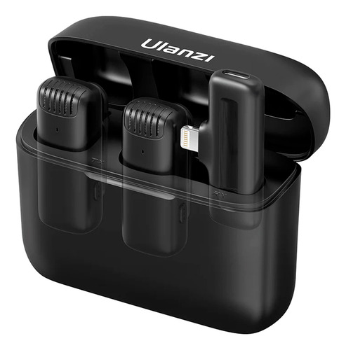 Microfone Sem Fio Ulanzi J-12 Lightning Lapela Ios Preto