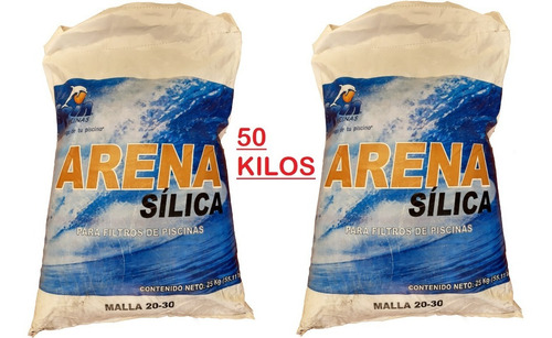 2 Bultos25kg Arena Sílica Filtros De Agua Alberca Malla20/30