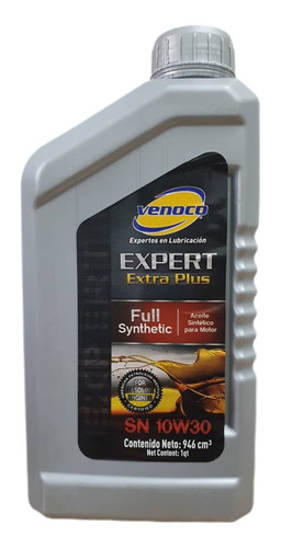 Aceite Full Sintetico Expert Extra Sn 10w30 Venoco (946 Cm3)