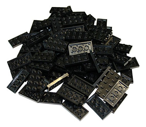 Peças E Peças Lego: Placa 2x4 Preta X100