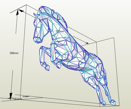 Caballo Saltando Papercraft 727 Mm