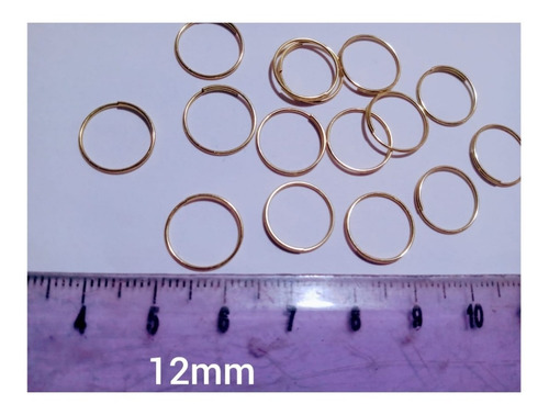 Imagem 3 de 6 de 300 Argolas Em Aço Inox Dourada 12mm Lustres - Bijuterias