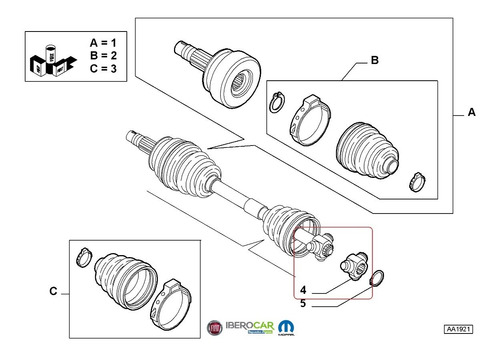 Imagen 3 de 5 de Triceta Palier Original Alfa Romeo Brera Coupe 2.2 2007-2009