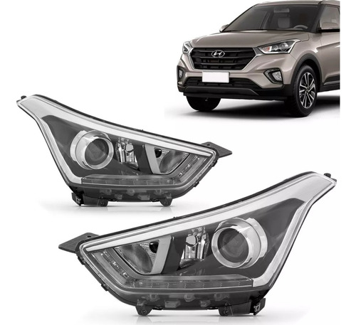 Par Farol Creta Drl 2017 2018 19 2020 2021 Led C/ Projetor