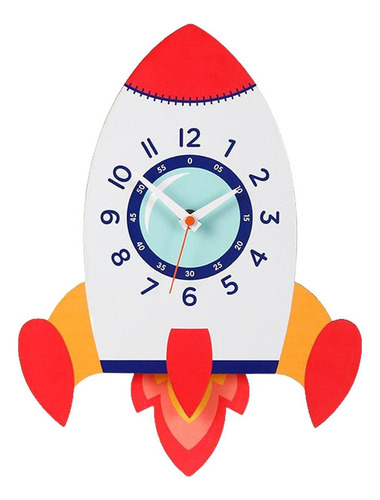 Reloj De Pared Lindo 3d Reloj De Péndulo Reloj Cohete