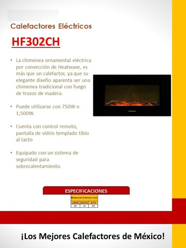 Calentador Calefactor Electrico Chimena Empotrable Heat Wave