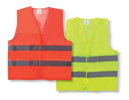 Imagen 2 de 5 de Chaleco Reflectivo Industrial Naranja O Verde Transito,moto