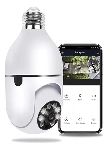 Eks Camera Ip Segurança Lampada Eks Icsee Wi-fi 1080p Espiã Cor Branca