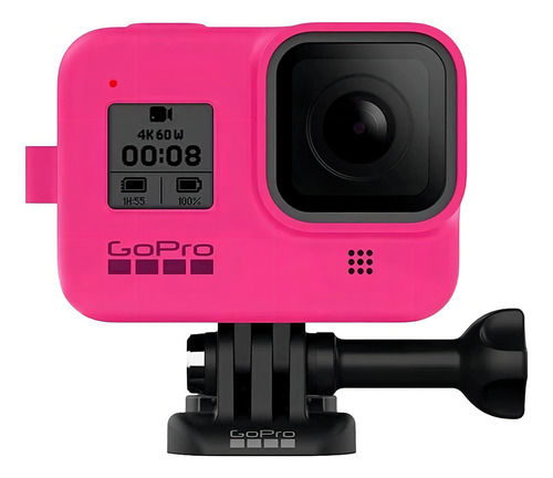 Capa Silicone Gopro Hero 8 + Cordão - Sleeve + Lanyard Gopro Cor Rosa