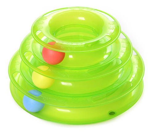 Divertido Juguete Para Gato Felino Mascota 3 Niveles Color Verde