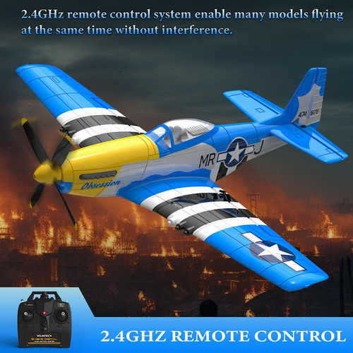 Avión Rc 4-ch P51 Mustang Xpilot Control Remoto Para Princip Color