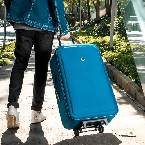 Bolsa de viaje mediana de 23 kg, tela Mundi, color azul
