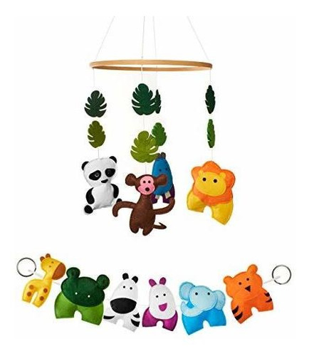 Jungle Animals Cuna Móvil Y Juego De Decoración De Gu...