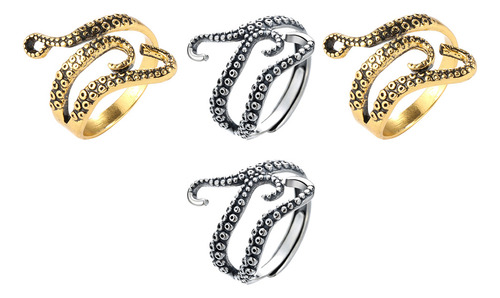Anillos Góticos Con Forma De Pulpo Dividido En Forma De Pulp